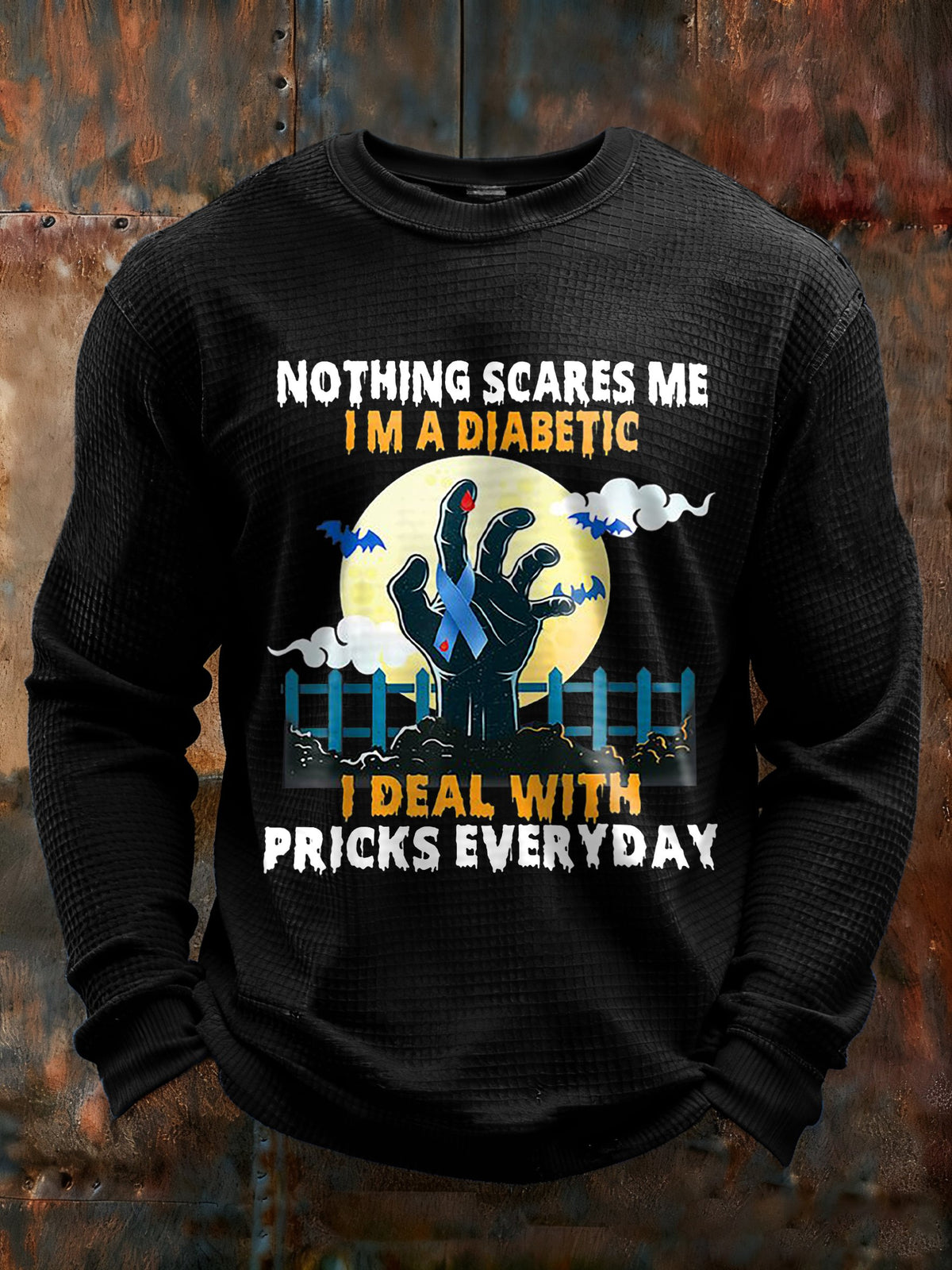 Men's Nothing Scares Me I'M A Diabetic I Deal With Pricks Everyday Print T-Shirt