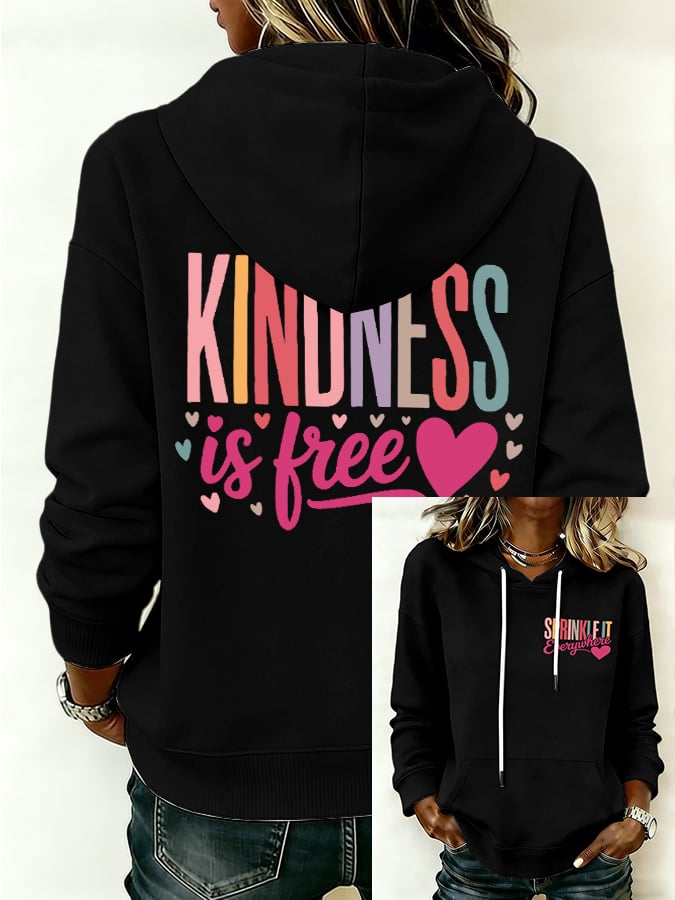 Women's Kindness Is Free Print Casual Sweatshirt