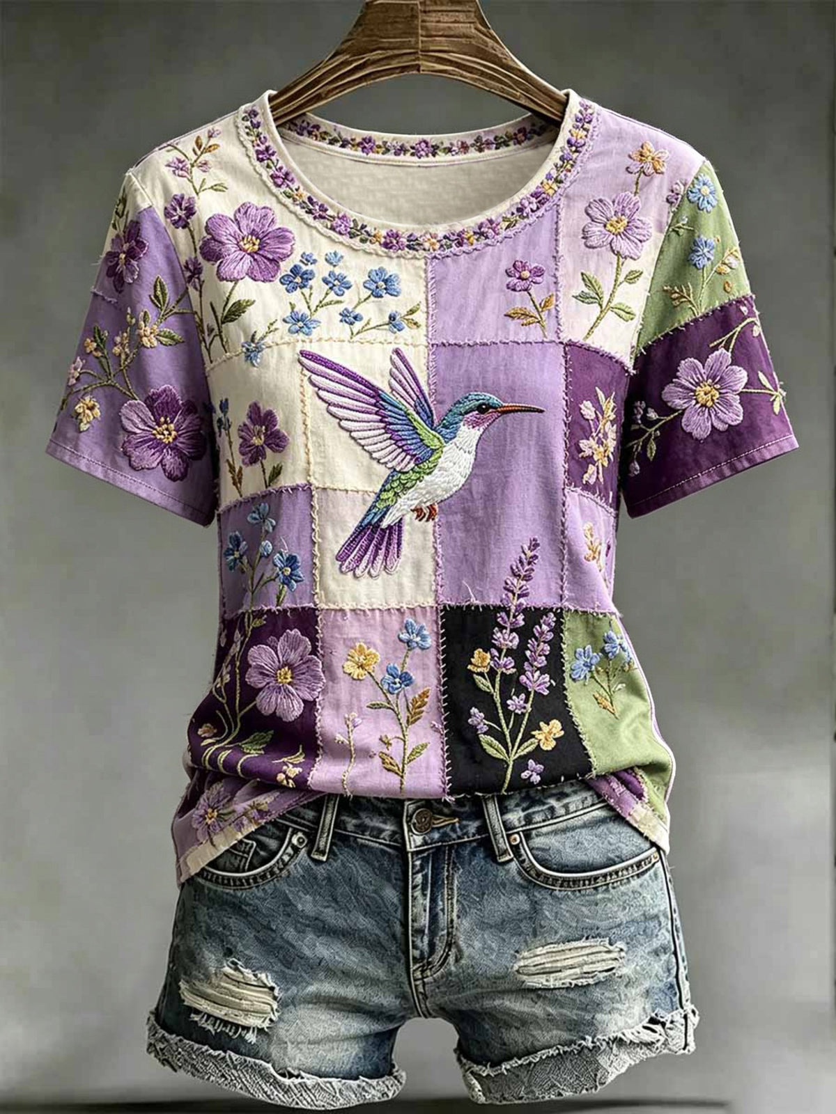 Women's Fashion Alzheimer's Support Pattern Printed T-shirt