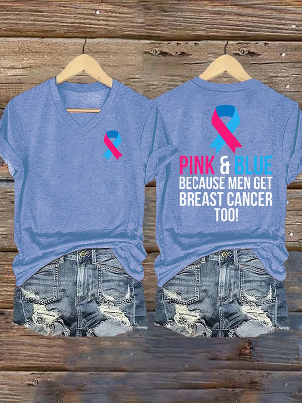 Women's  Casual Breast Cancer Print  T-Shirt