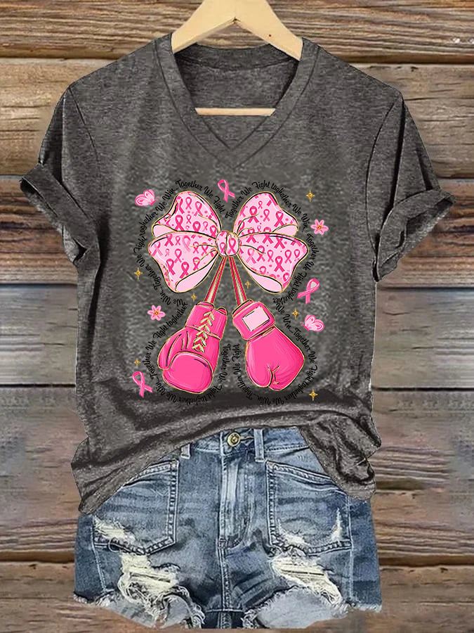 Women's In October We Wear Pink Print Casual T-Shirt