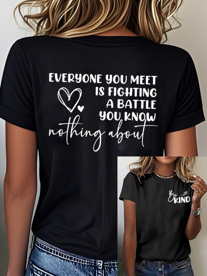 Women's Mental Health Awareness Print Casual  T-Shirt