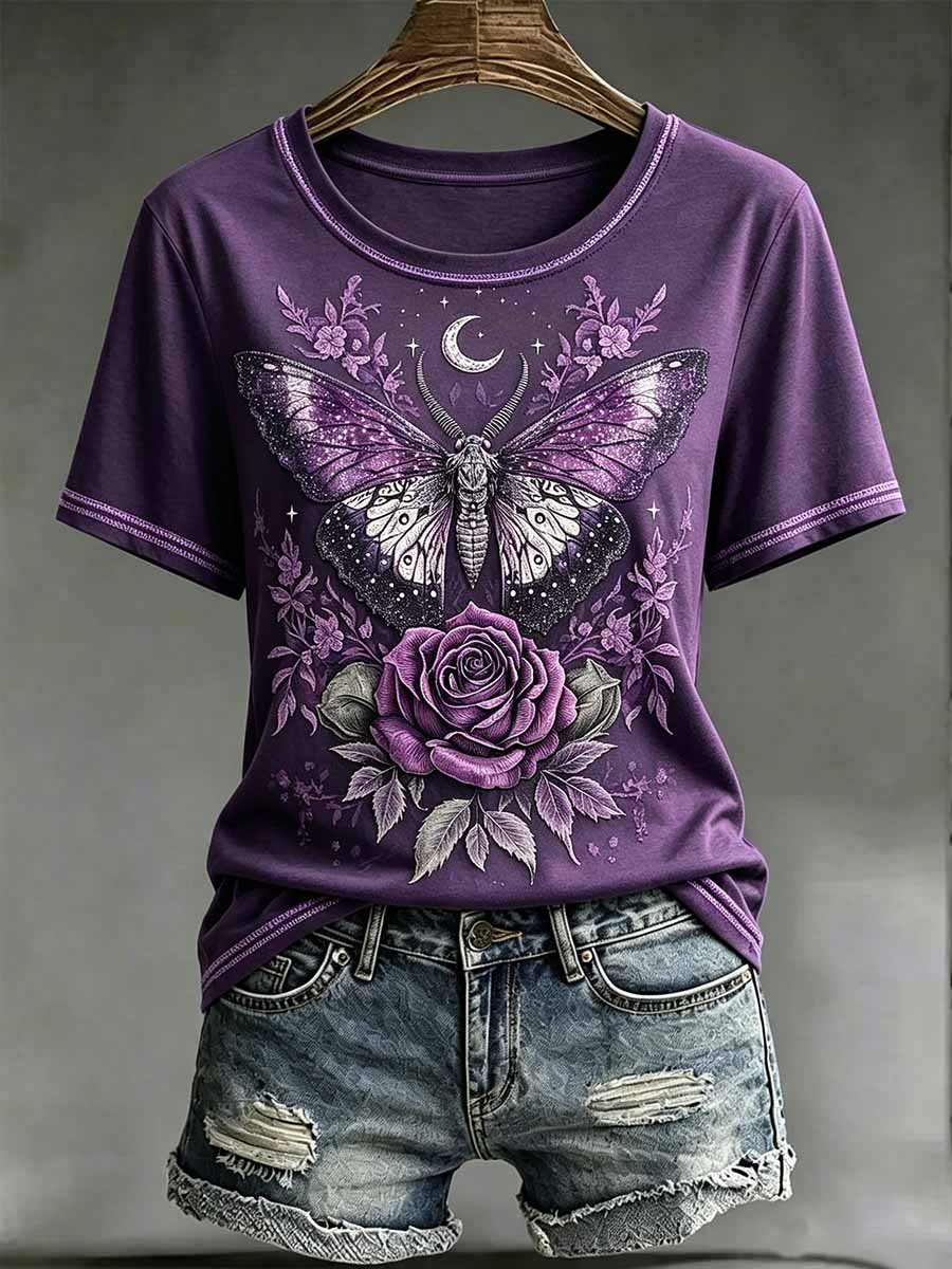 Women's Fashion Alzheimer's Support Pattern Printed T-shirt