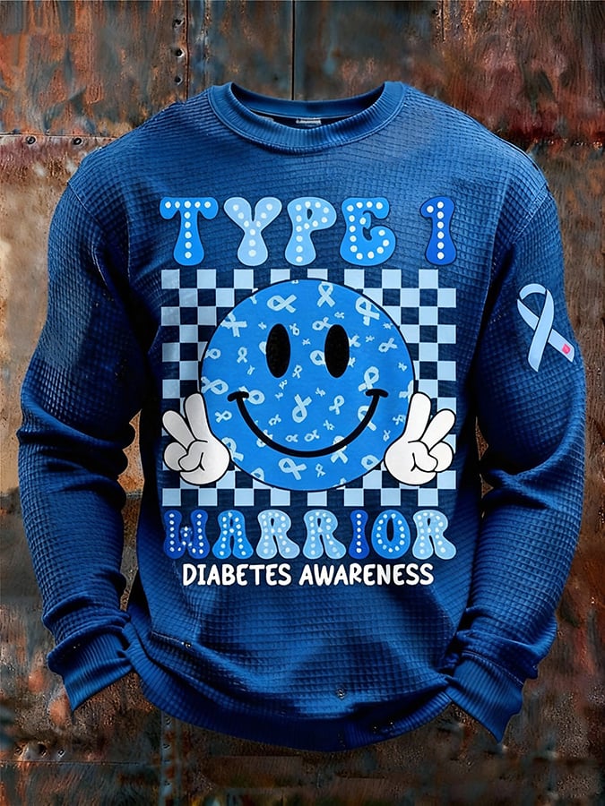 Men's “Type 1 Warrior — Diabetes Awareness” Print T-Shirt