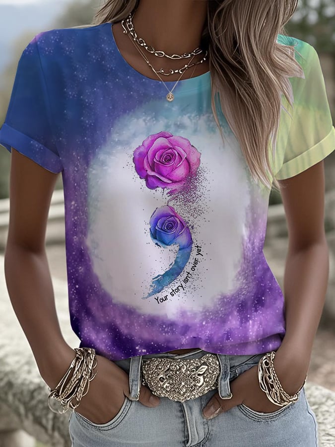 Women's Your Story Isn't Over Yet Printed Round Neck T-Shirt