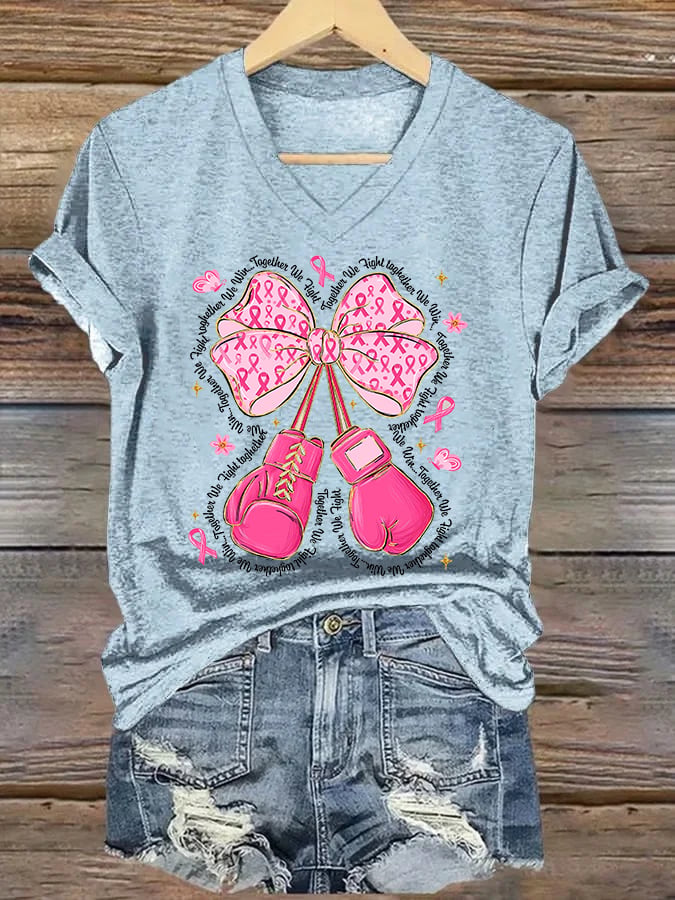 Women's In October We Wear Pink Print Casual T-Shirt
