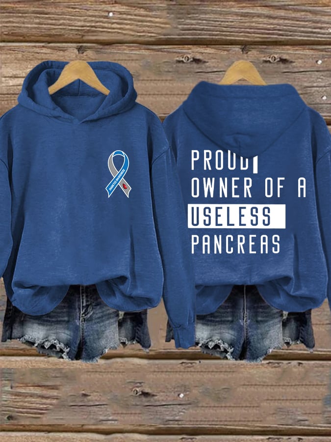 Women's Retro Funny Type 1 Diabetic Print Hoodie