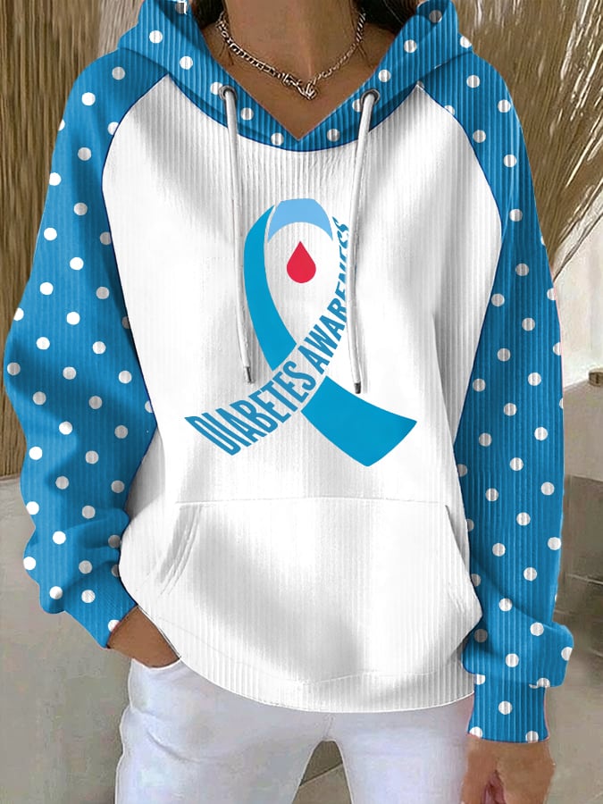 Women's Diabetes Awareness Print Hoodie