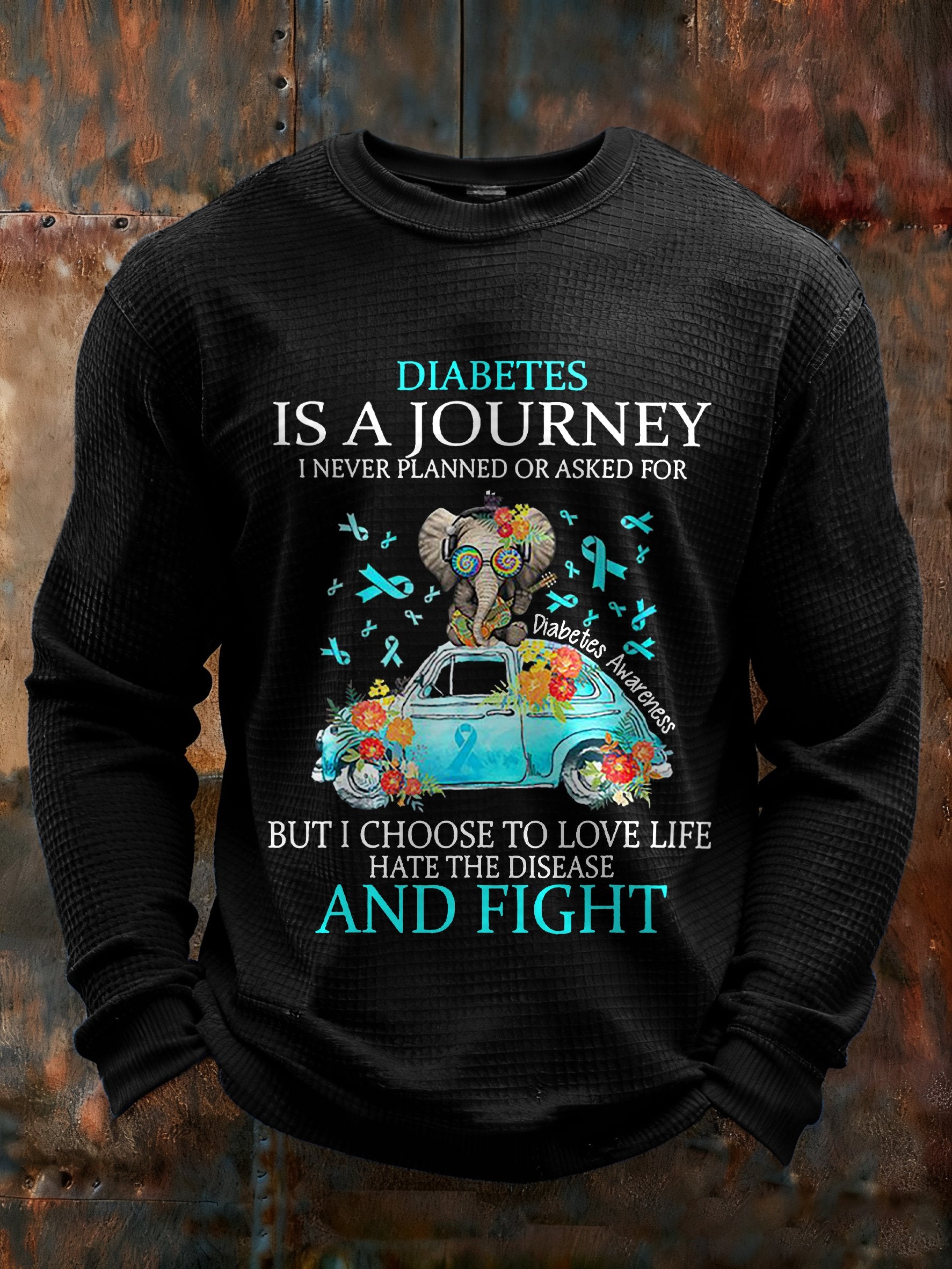Men's Diabetes Is A Journey I Never Planned Or Asked For But I Choose To Love Life Hate The Disease And Fight Print T-Shirt