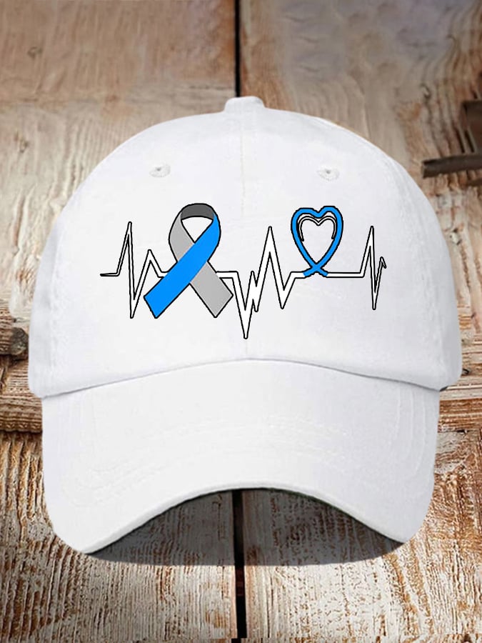 Unisex Retro Diabetes Awareness Heartbeat Line Hat