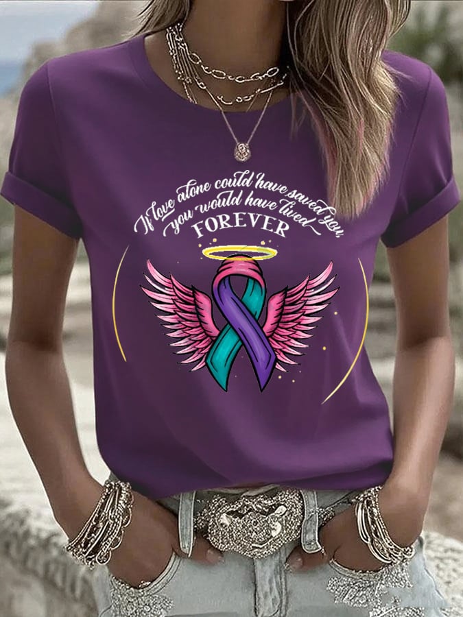 Women'S Mental Health Awareness Print Casual T-Shirt