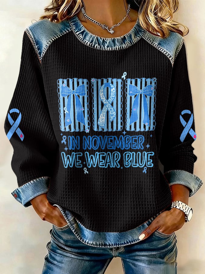 Women's “In November We Wear Blue” Print Sweatshirt