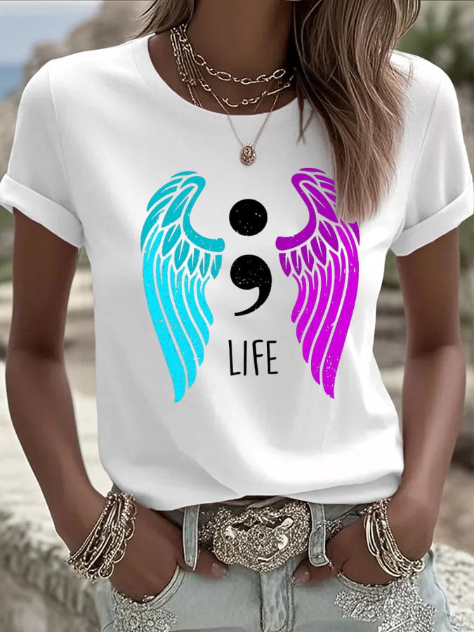 Women's Mental Health Awareness Print T-Shirt