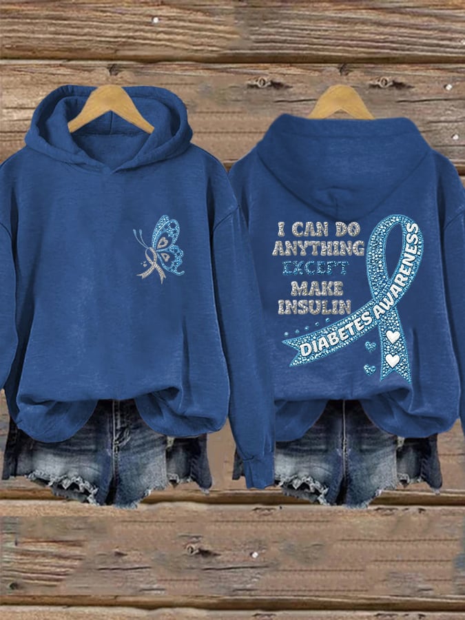 Women's  I Can Do Anything Except Make Insulin Print Round Neck Sweatshirt