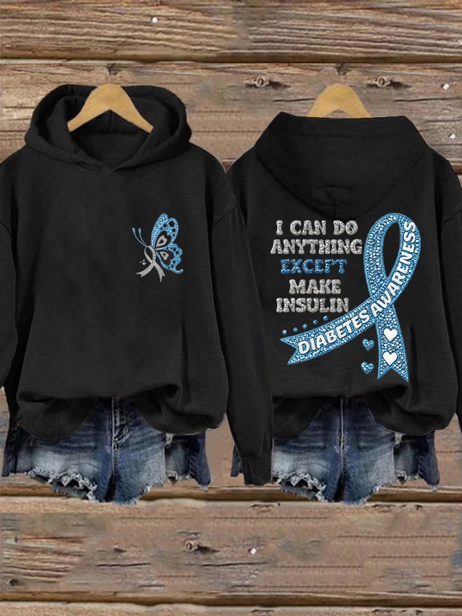 Women's  I Can Do Anything Except Make Insulin Print Round Neck Sweatshirt