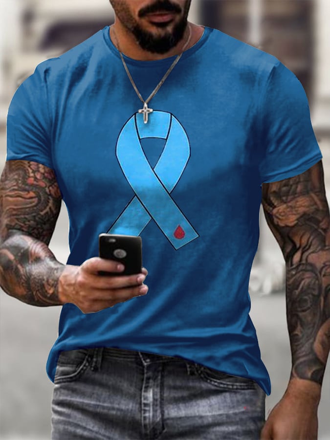 Men's Blue Ribbon Print T-shirt