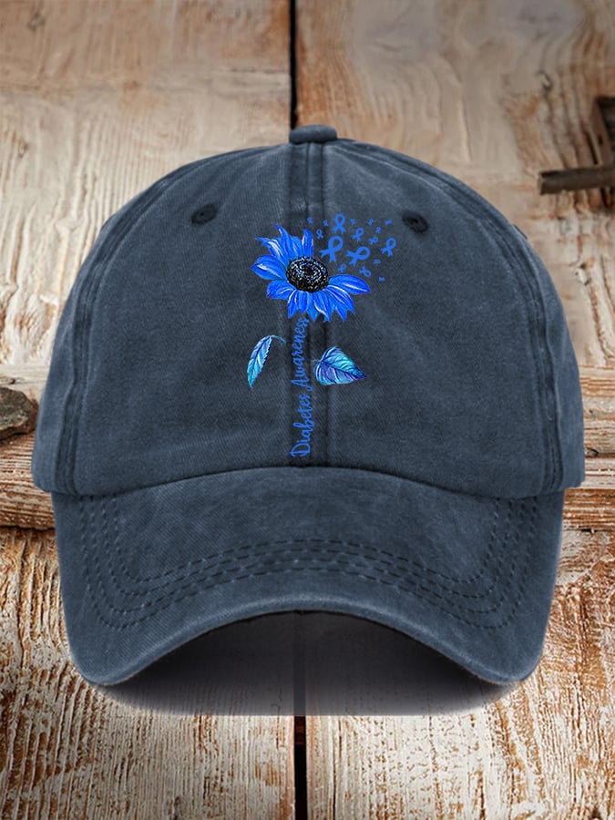 Unisex Retro Sunflower Diabetes Awarenes Hat