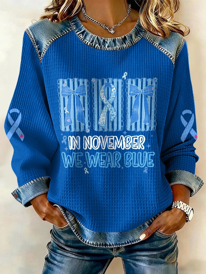Women's “In November We Wear Blue” Print Sweatshirt