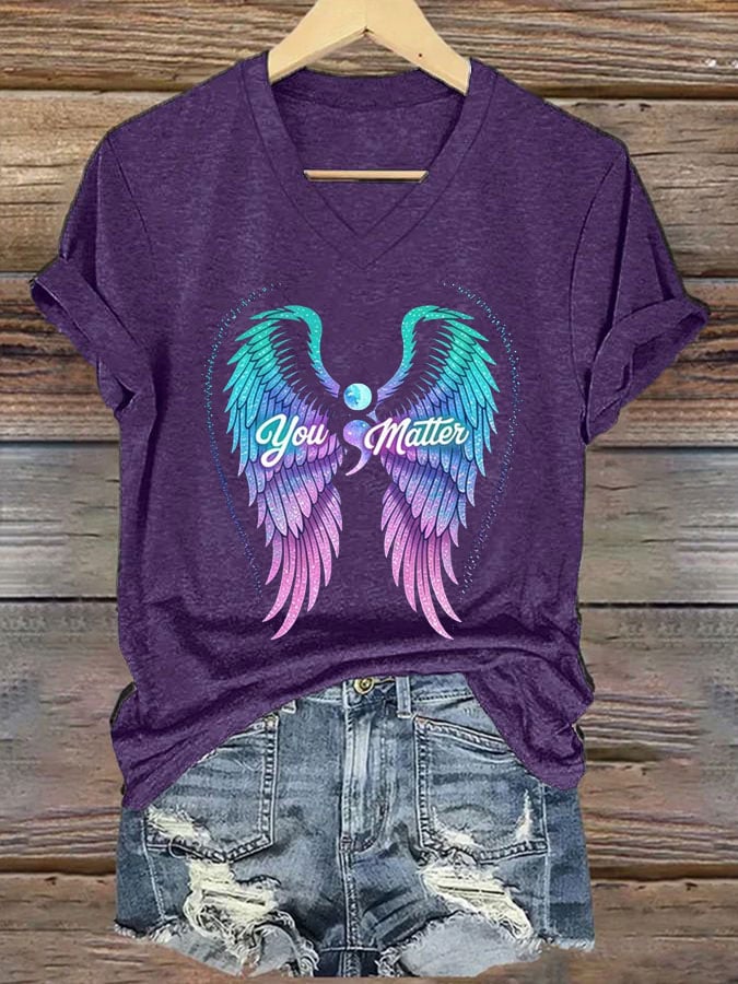 Women's Mental Health Print Casual T-Shirt