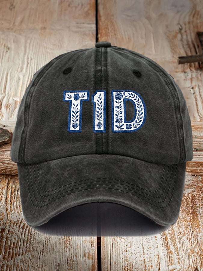 Unisex Retro Type 1 Diabetes Floral Hat