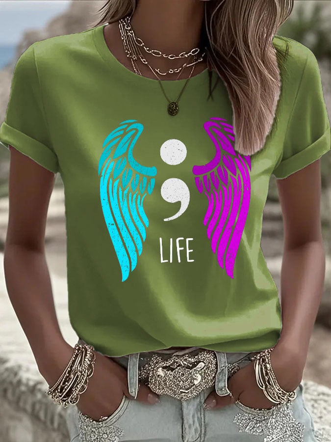 Women's Mental Health Awareness Print T-Shirt