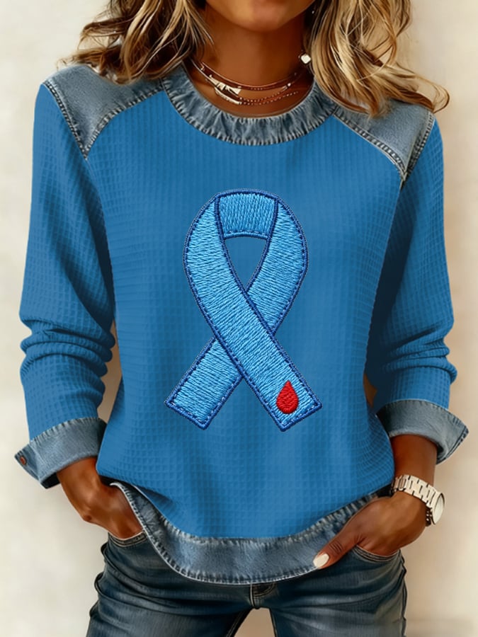 Women's Diabetes Awareness Round Neck Top