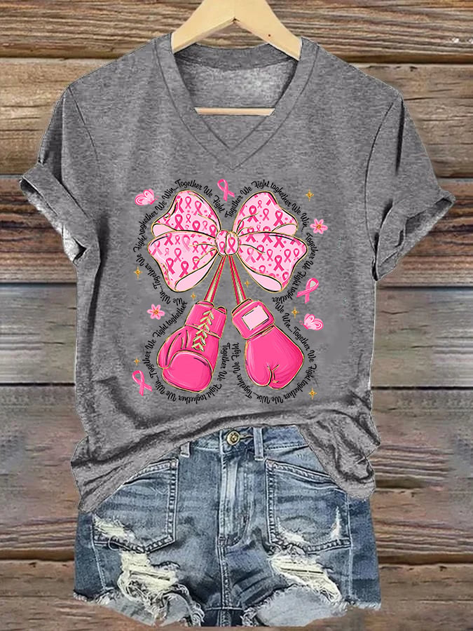 Women's In October We Wear Pink Print Casual T-Shirt