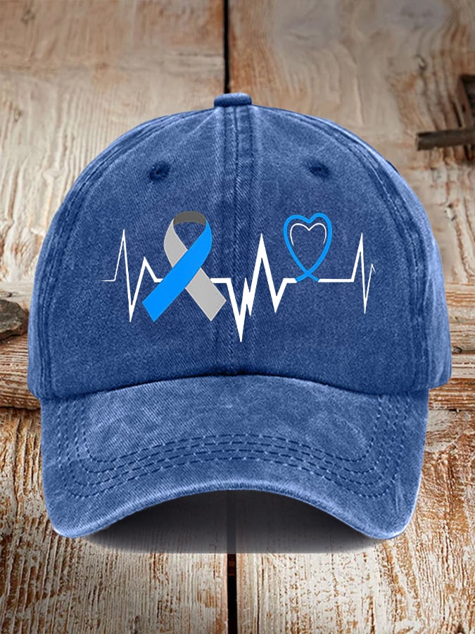 Unisex Retro Diabetes Awareness Heartbeat Line Hat