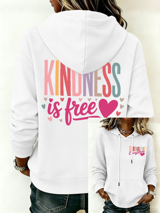 Women's Kindness Is Free Print Casual Sweatshirt