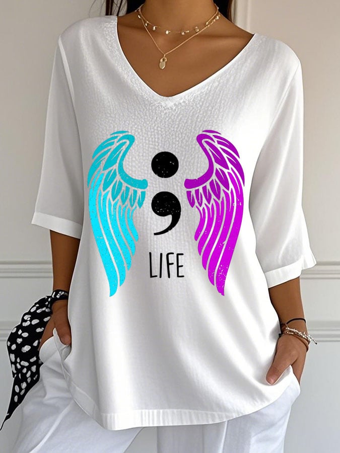Women's Mental Health Awareness Print T-Shirt