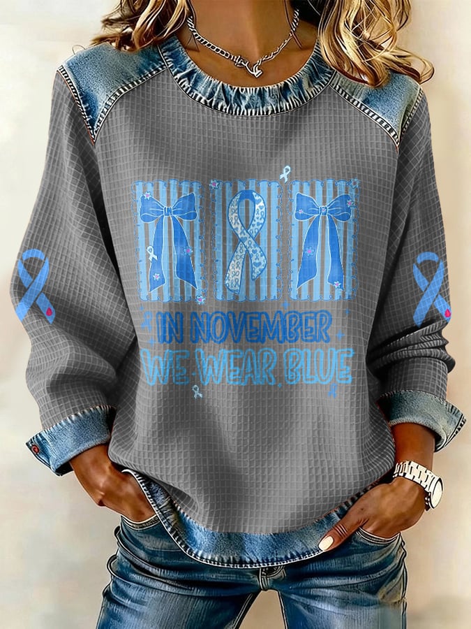 Women's “In November We Wear Blue” Print Sweatshirt