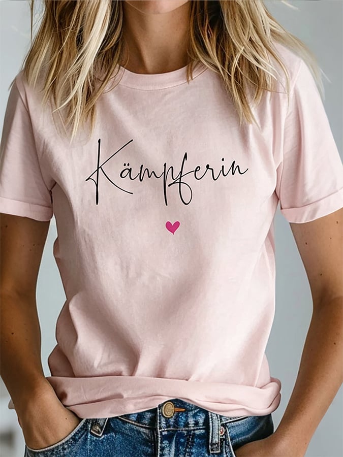 Women's Breast Cancer Awareness Print Casual T-shirt
