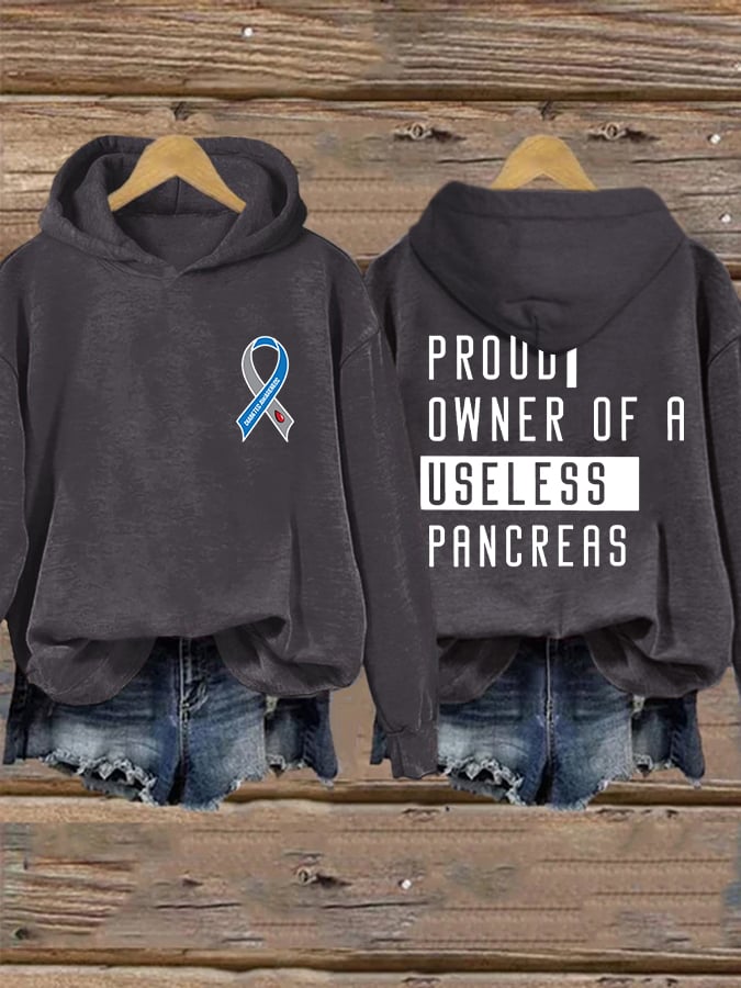 Women's Retro Funny Type 1 Diabetic Print Hoodie