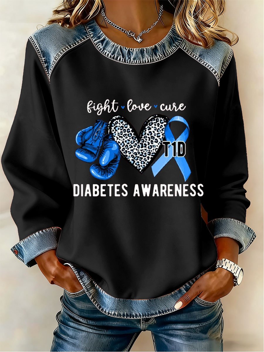 Women's Diabetes Awareness Printed Sweatshirt