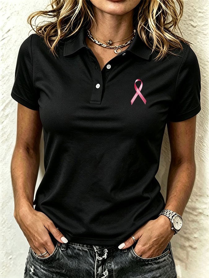 Women's Print Casual Polo Shirt
