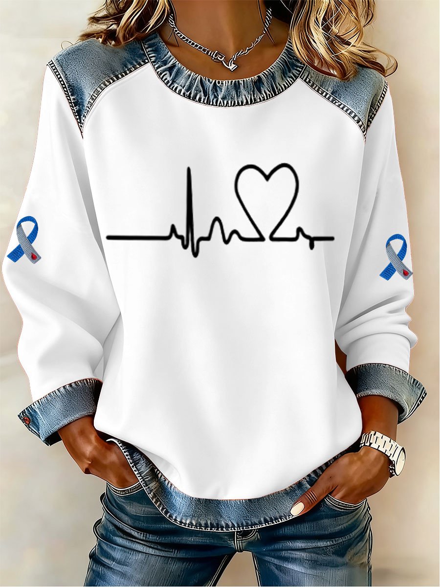 Women's Diabetes Awareness Printed Sweatshirt