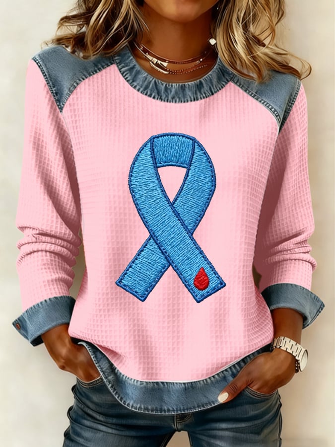 Women's Diabetes Awareness Round Neck Top