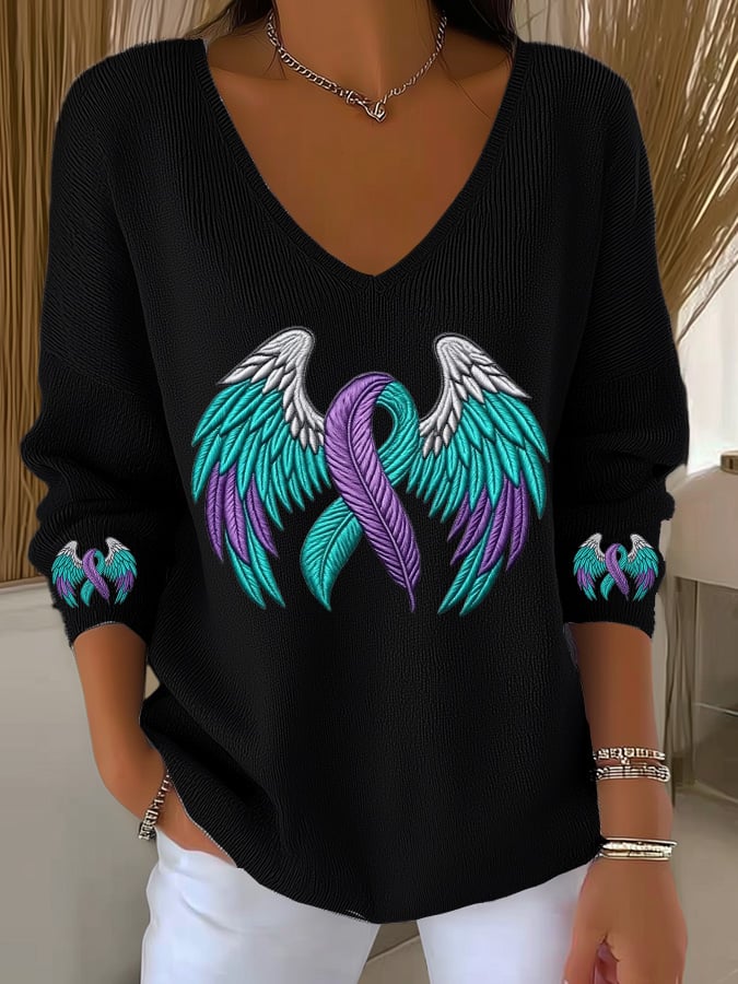 Women'S Wings Of Hope Print Casual T-Shirt