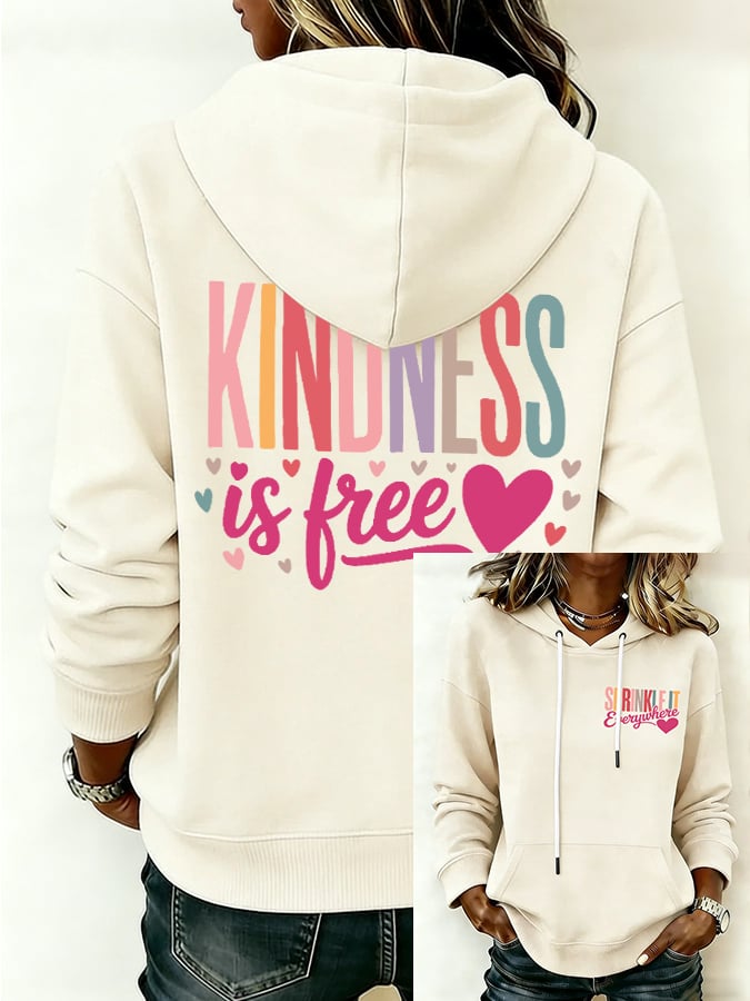Women's Kindness Is Free Print Casual Sweatshirt