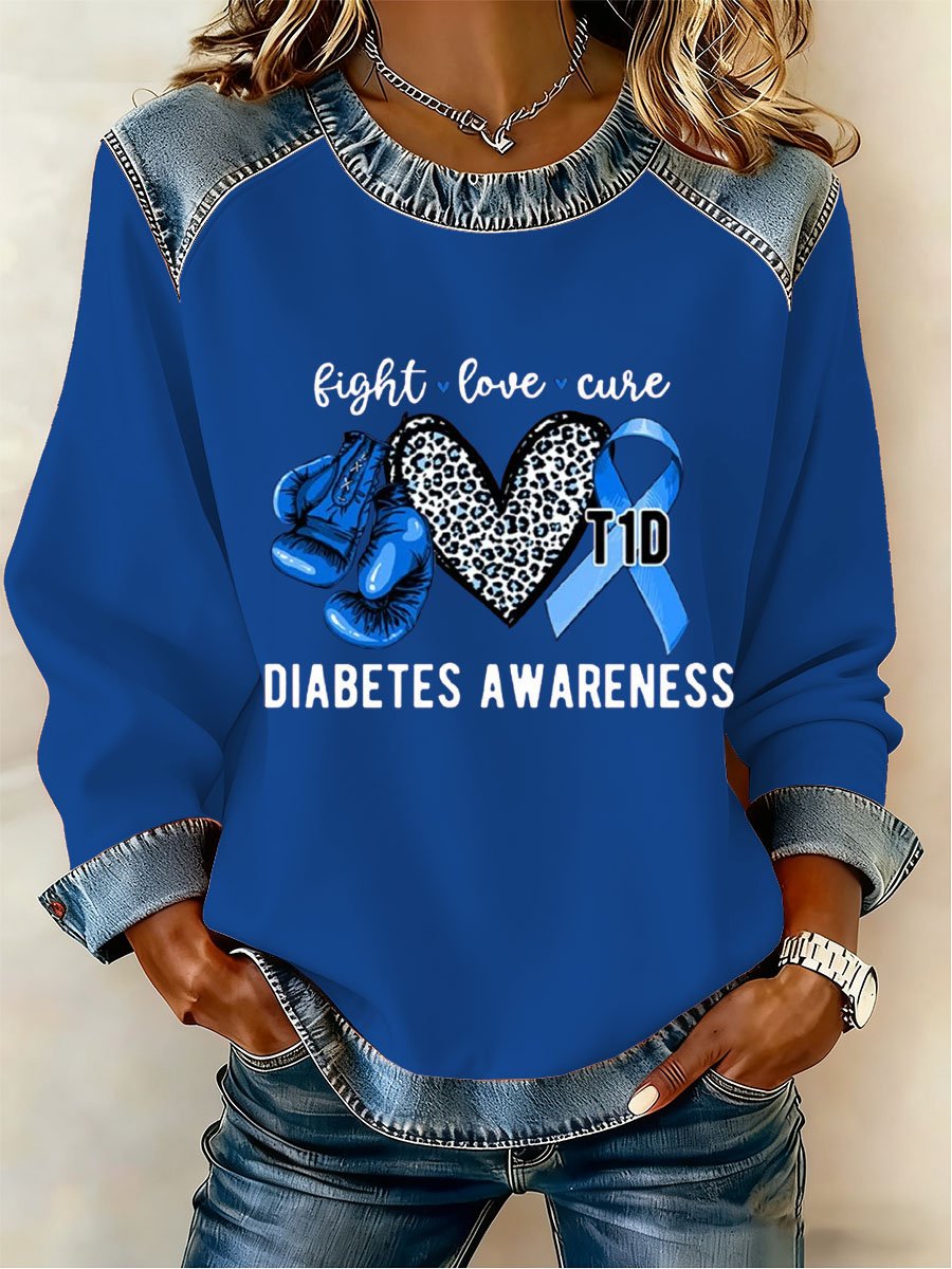 Women's Diabetes Awareness Printed Sweatshirt