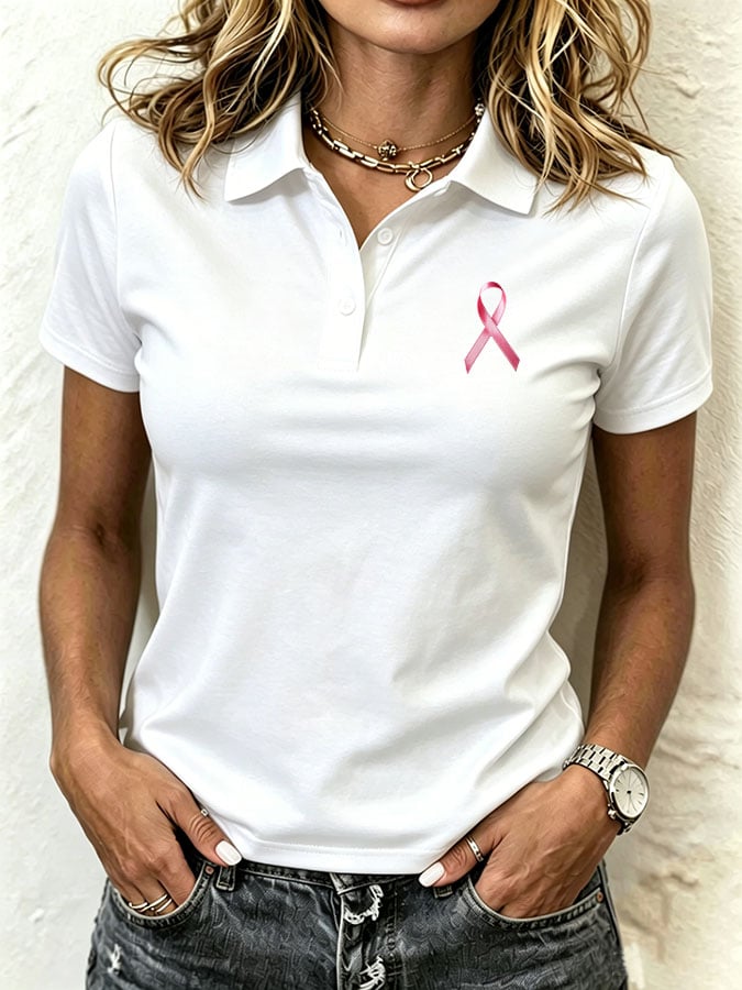 Women's Print Casual Polo Shirt